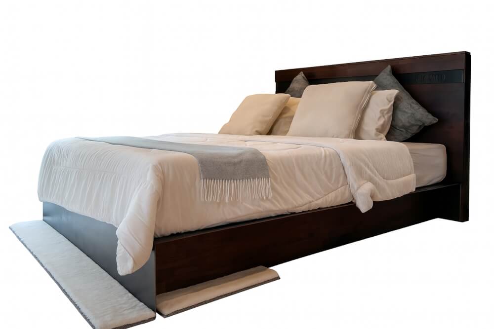 เตียงไม้ผสมโครงเหล็ก 5 ฟุต THE WILD FURNITURE รุ่น ALONICA สีไม้โอ๊ค/ดำ_1