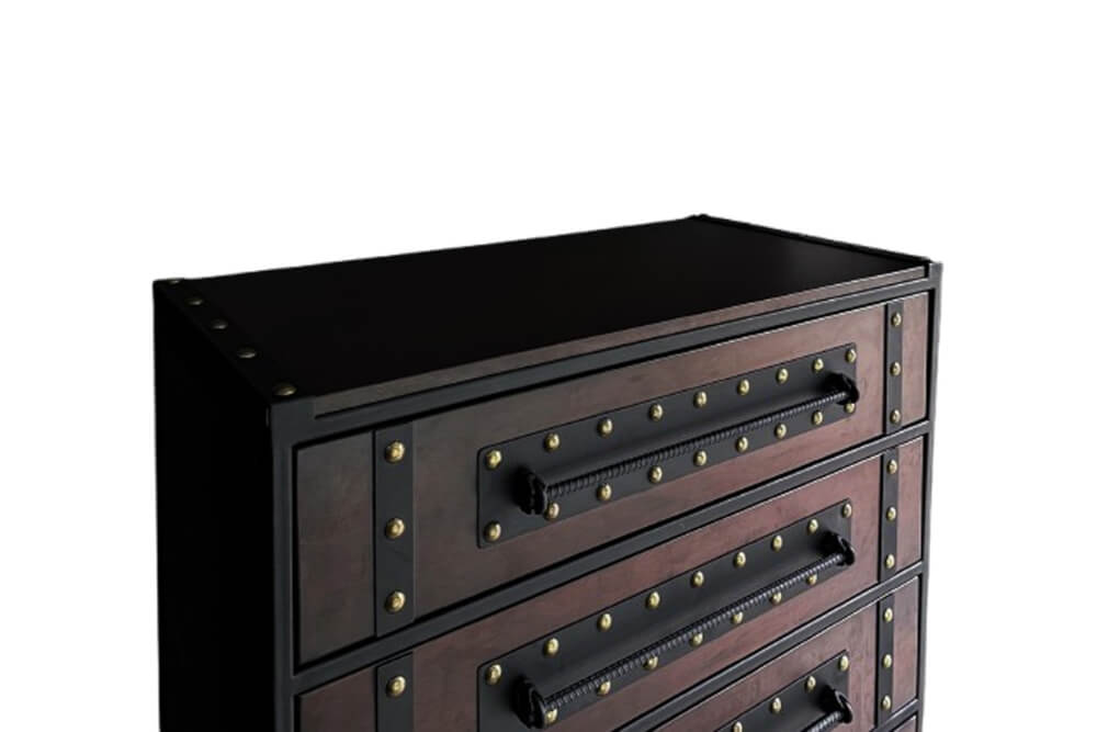 ตู้ลิ้นชัก 5 ชั้น THE WILD FURNITURE รุ่น ARCANE 100 ซม. สีไม้โอ๊ค/ดำ_3