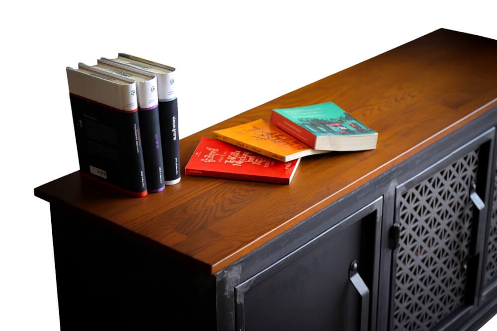 ชั้นวางทีวี THE WILD FURNITURE รุ่น JAMIS 180*40*65 ซม. สีไม้สัก/อินดัสเทรียล_4