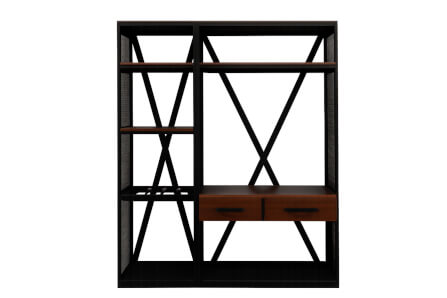 ตู้เสื้อผ้า THE WILD FURNITURE รุ่น LOBO 160*45*200 ซม. สีไม้สัก/ดำ_1