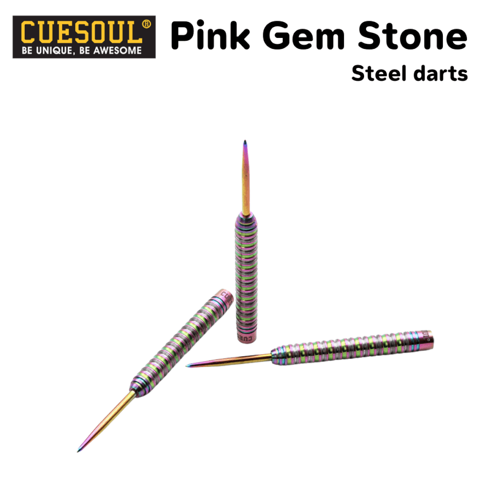 ลูกดอกปาเป้า CUESOUL PINK GEM STONE STEEL DARTS 22G