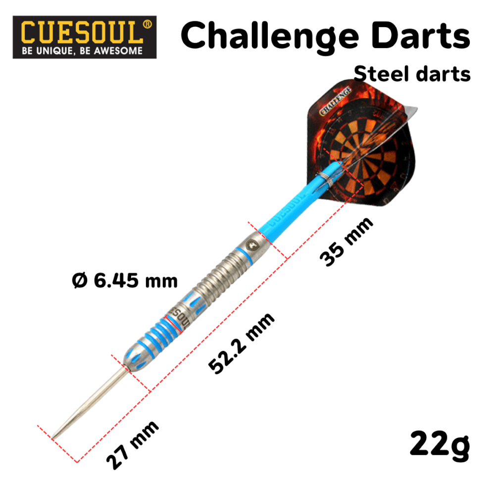 ลูกดอกปาเป้า CUESOUL CHALLENGE STEEL DARTS 22G