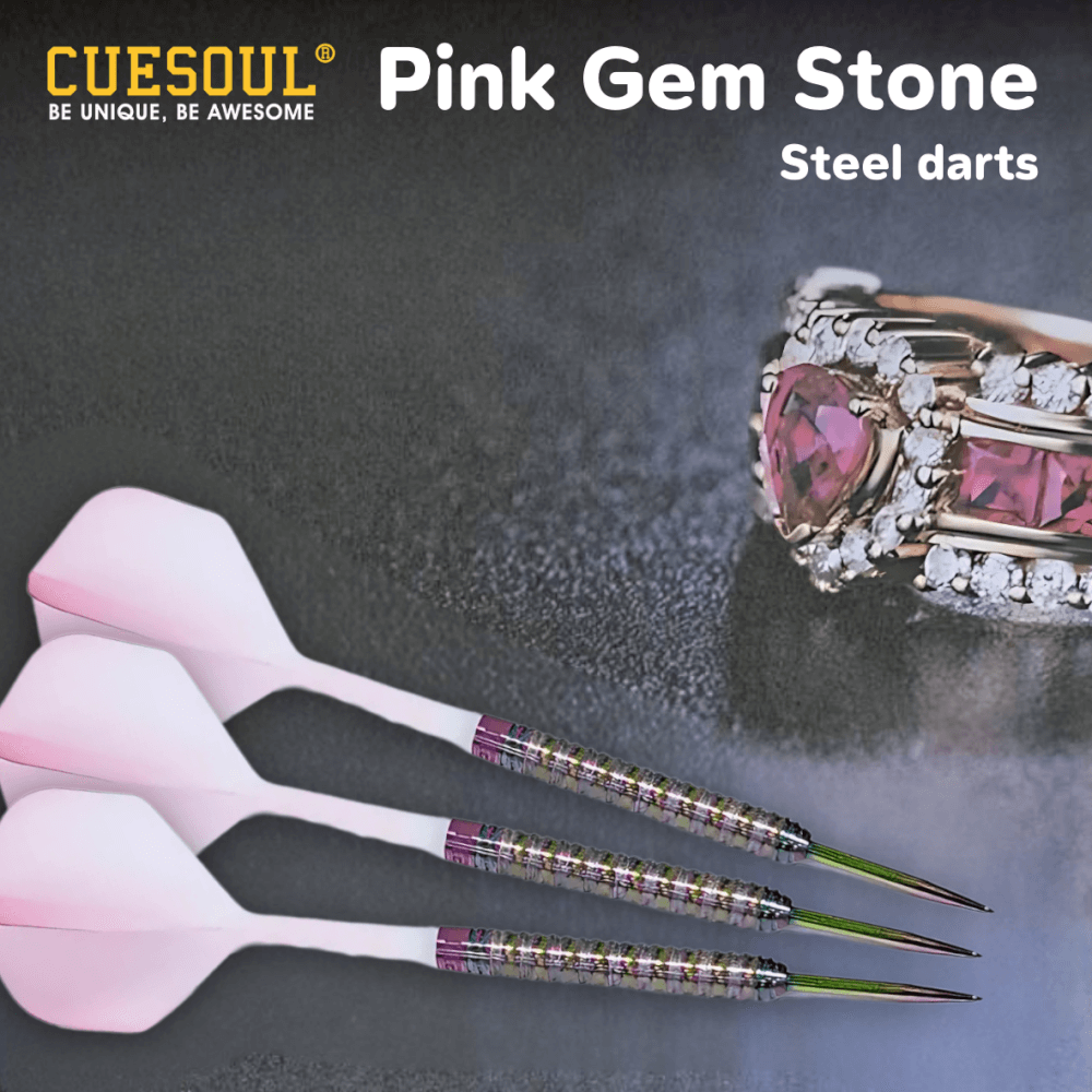 ลูกดอกปาเป้า CUESOUL PINK GEM STONE STEEL DARTS 22G