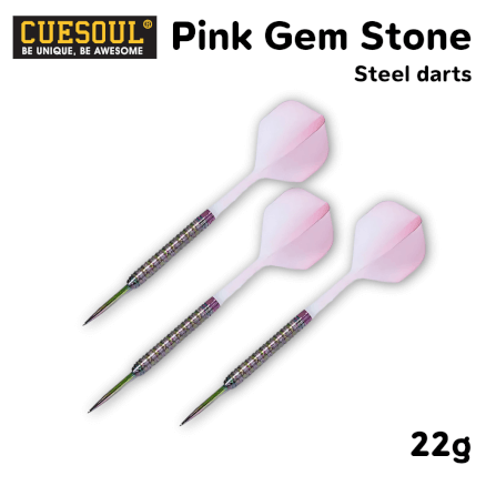 ลูกดอกปาเป้า CUESOUL PINK GEM STONE STEEL DARTS 22G_0