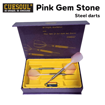 ลูกดอกปาเป้า CUESOUL PINK GEM STONE STEEL DARTS 22G_3