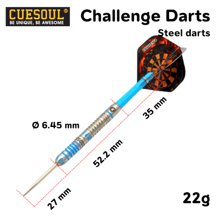 ลูกดอกปาเป้า CUESOUL CHALLENGE STEEL DARTS 22G_3