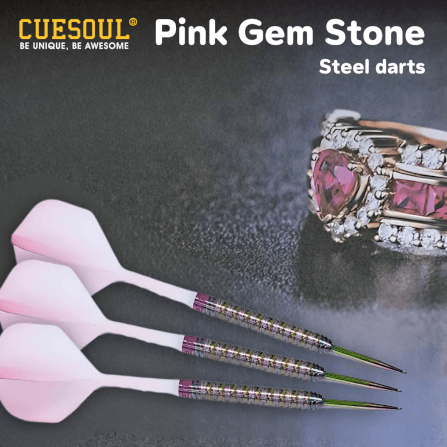 ลูกดอกปาเป้า CUESOUL PINK GEM STONE STEEL DARTS 22G_5