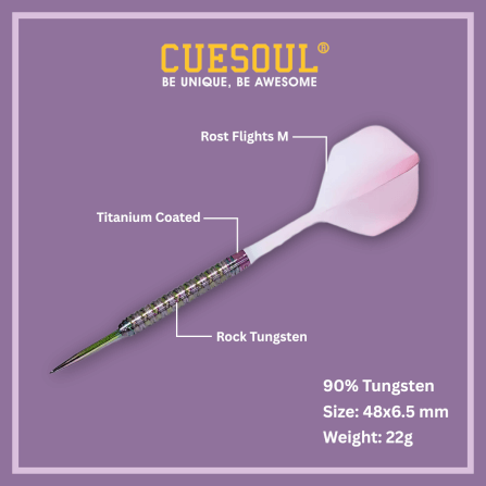 ลูกดอกปาเป้า CUESOUL PINK GEM STONE STEEL DARTS 22G_6