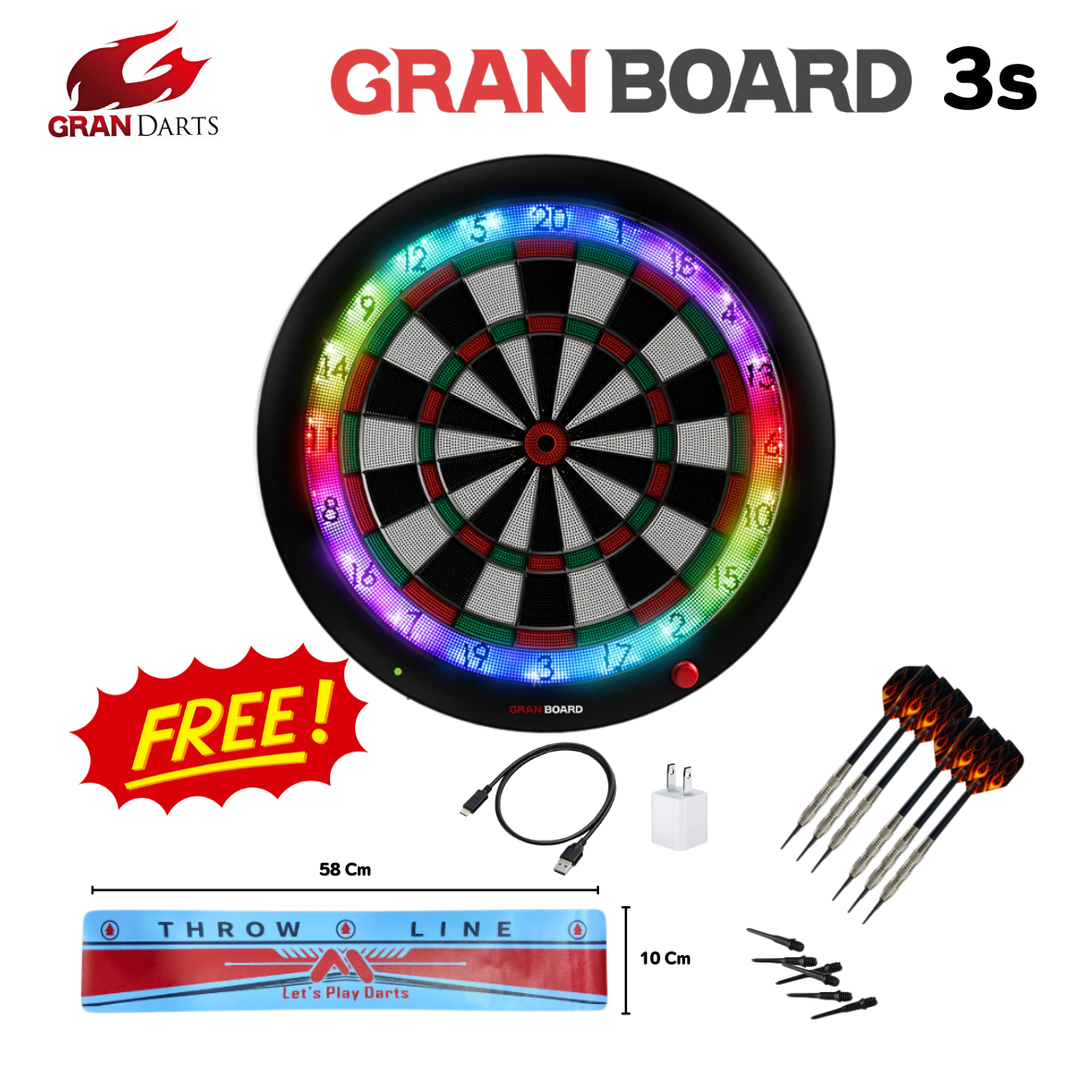 กระดานปาเป้าออนไลน์ GRANBOARD 3S DART BOARD เขียว/แดง_1