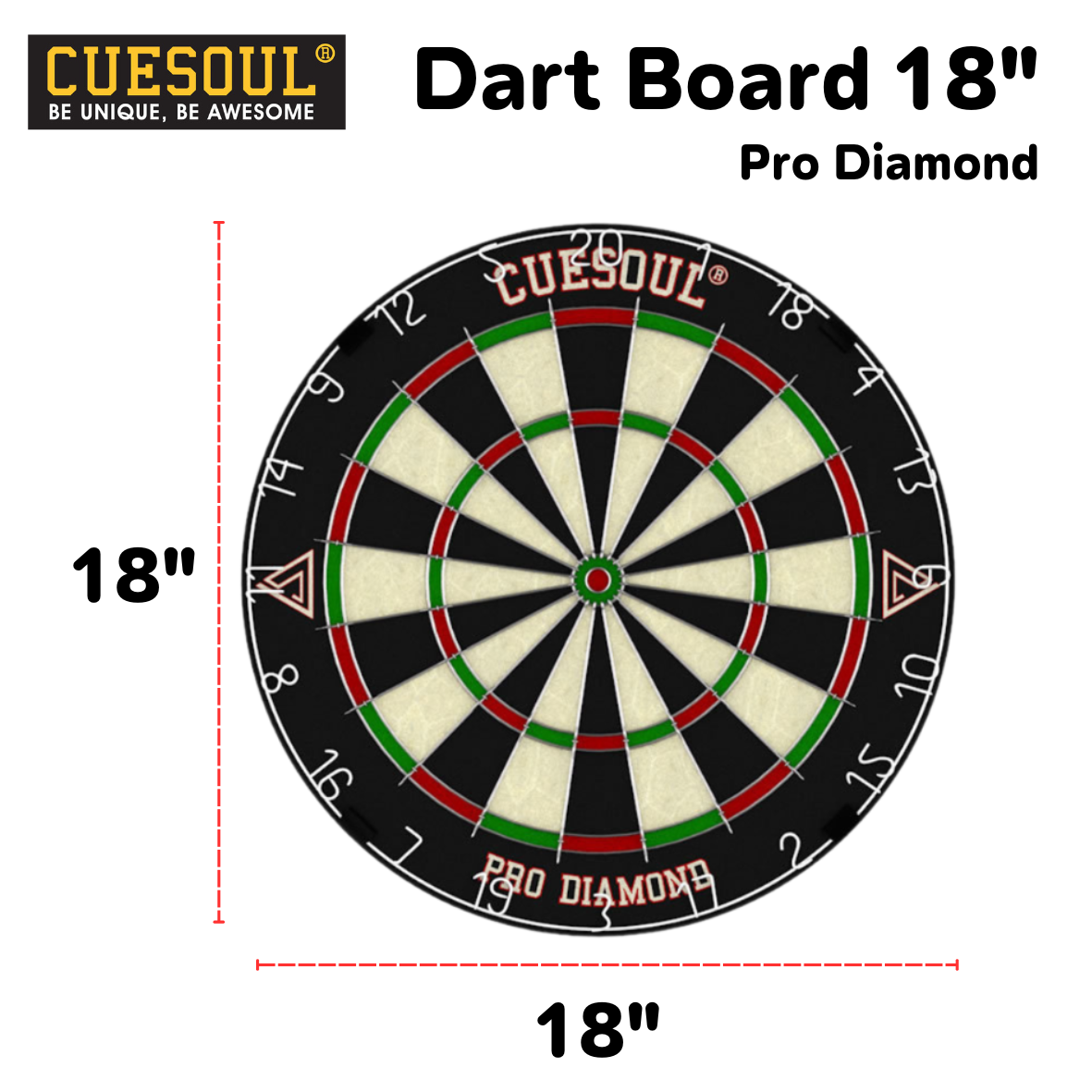 กระดานปาเป้า CUESOUL DARTBOARD รุ่น PRO DIAMOND 18