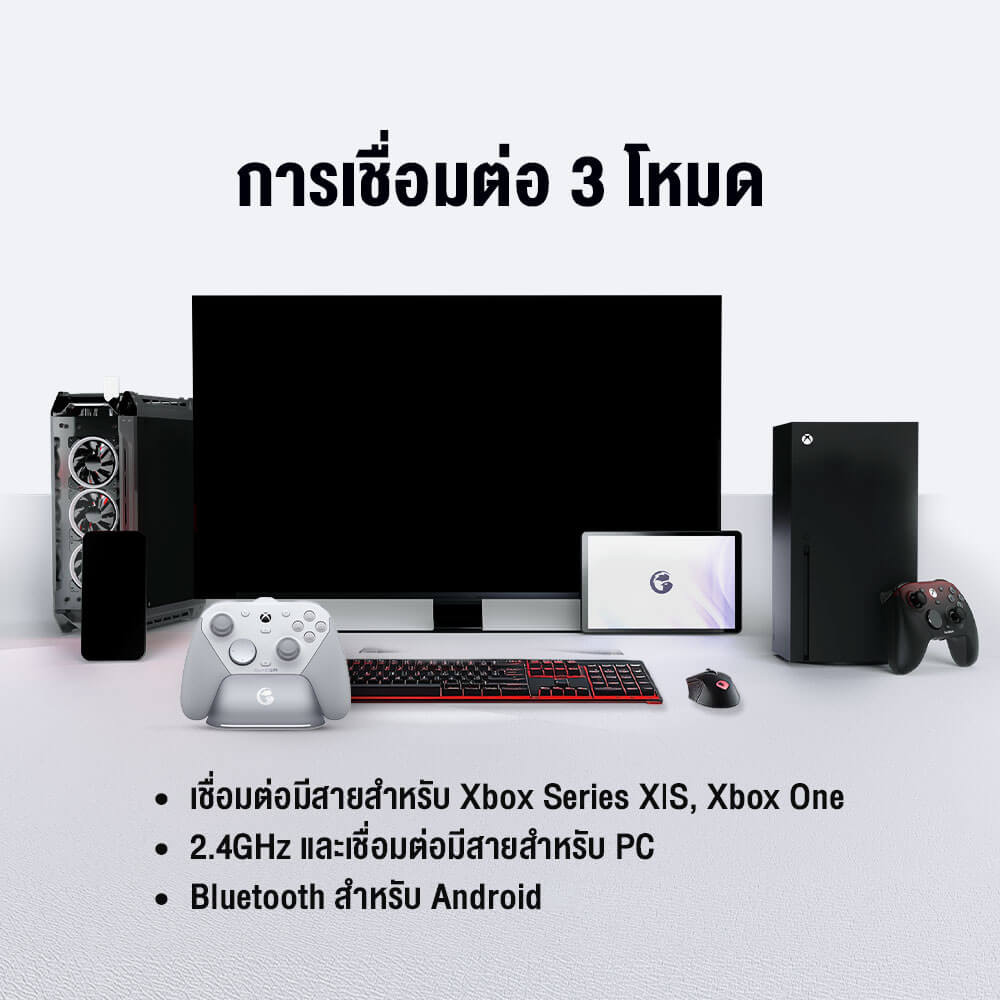 จอยเกมไร้สาย GAMESIR G7 PRO - MECH WHITE