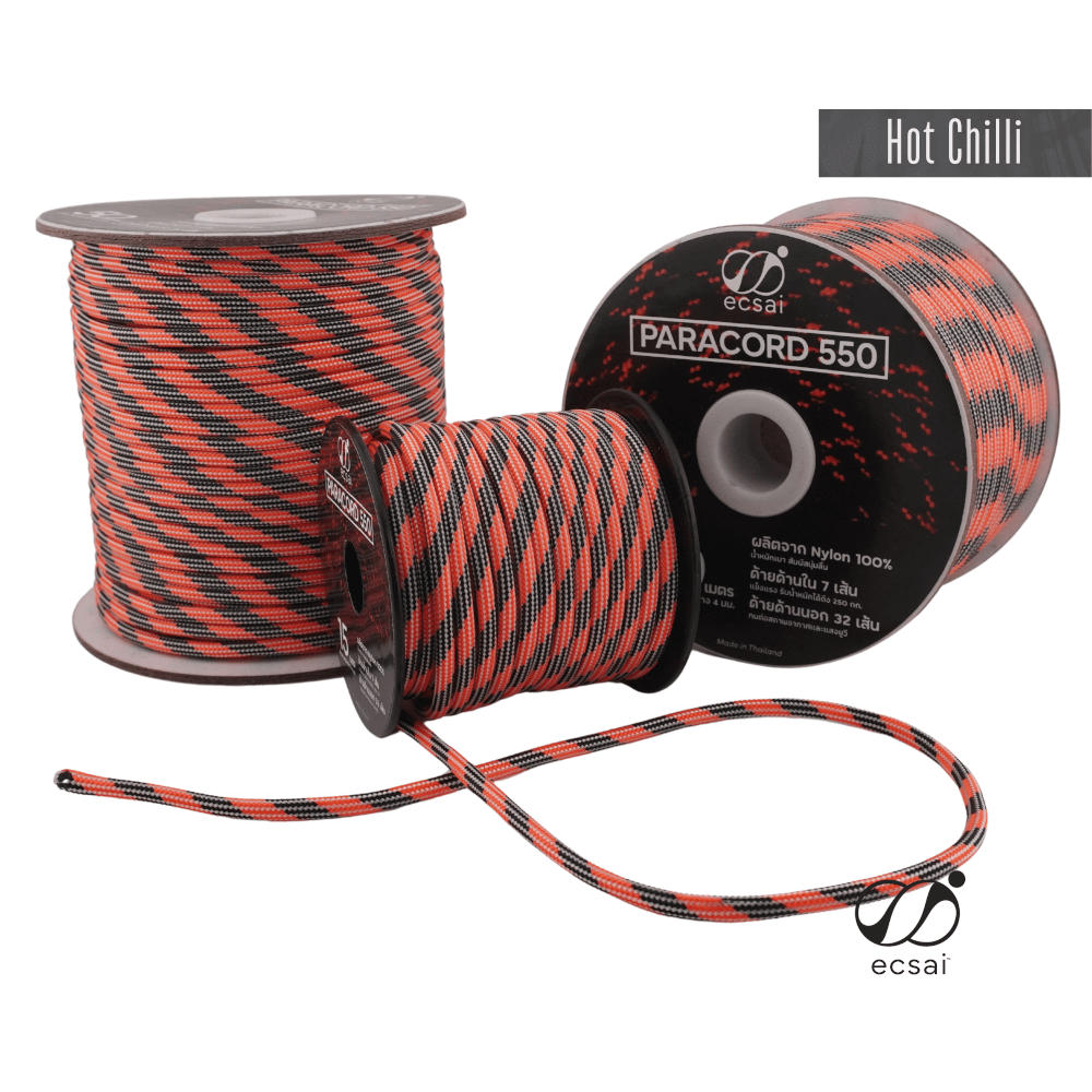 เชือกพาราคอด 550 ECSAI ขนาด 4 มม. ยาว 15 ม. สี HOT CHILLI