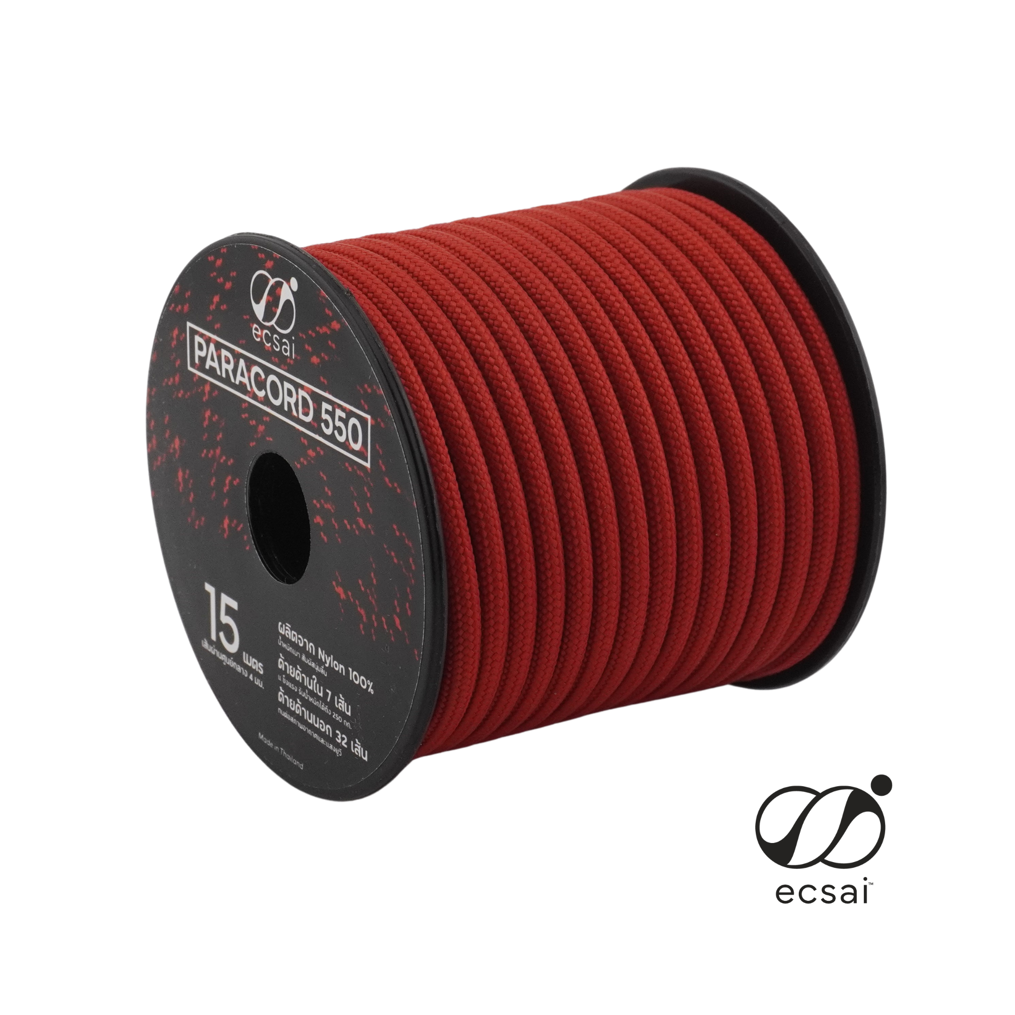 เชือกพาราคอด 550 ECSAI ขนาด 4 มม. ยาว 15 ม. สีแดง_1