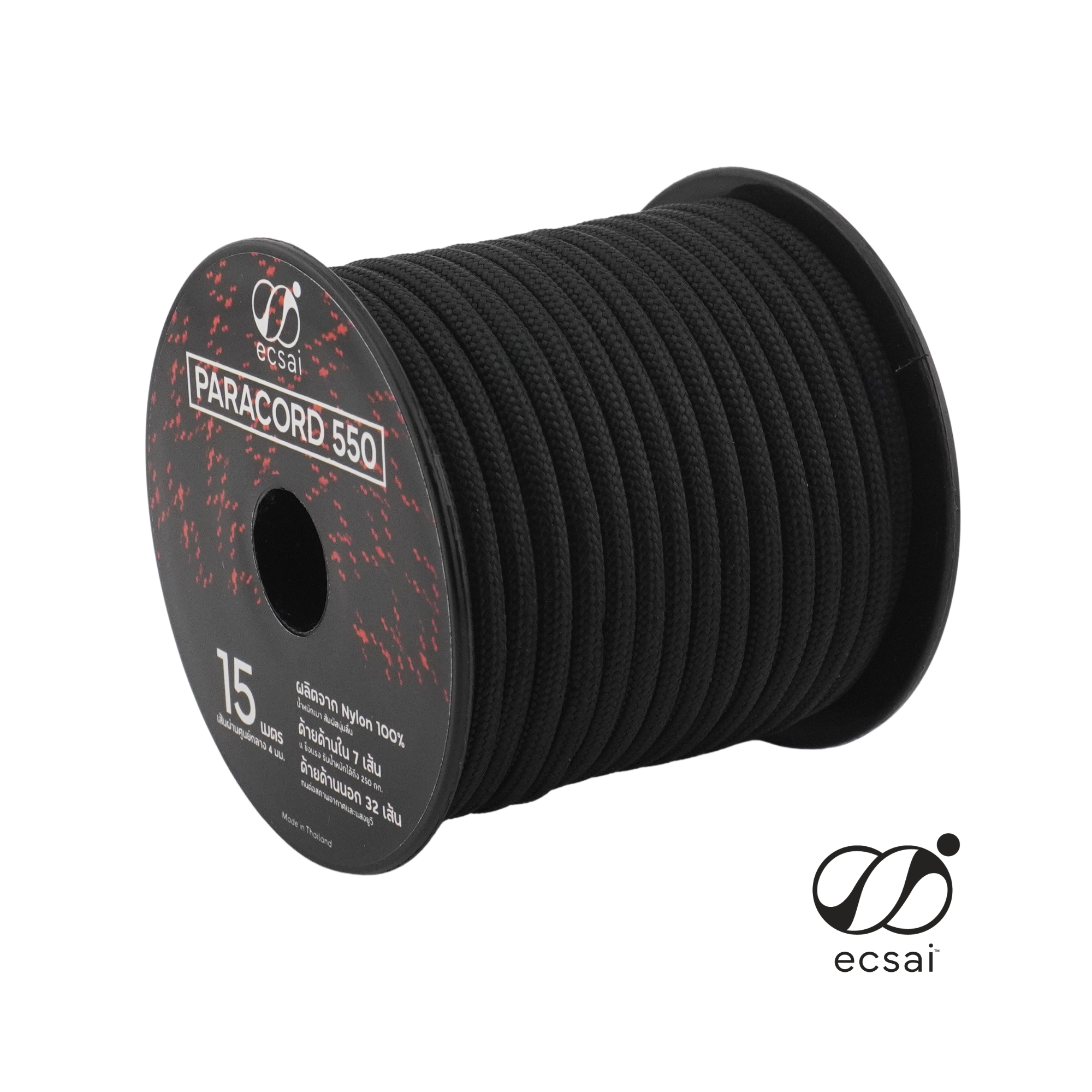 เชือกพาราคอด 550 ECSAI ขนาด 4 มม. ยาว 15 ม. สีดำ_0