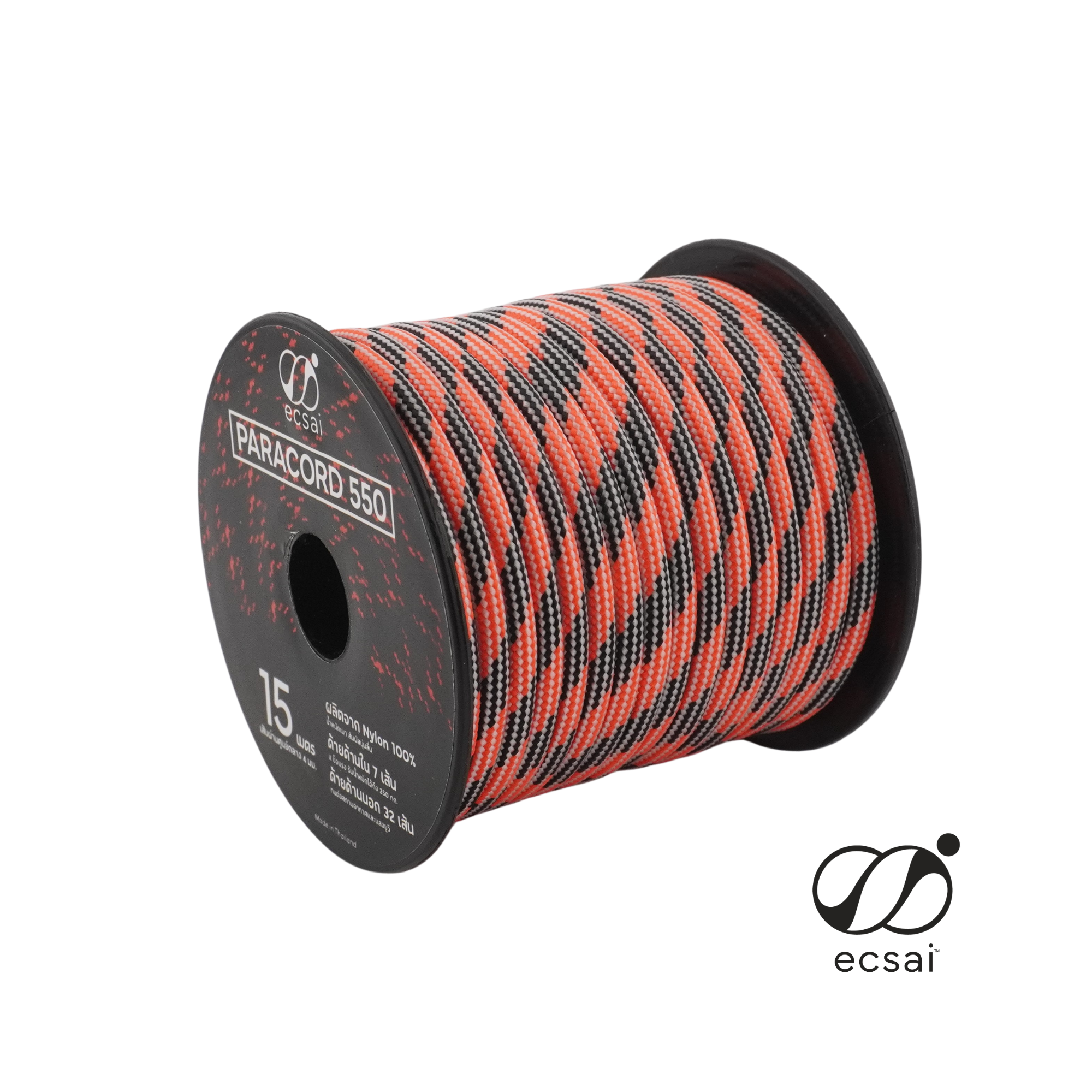 เชือกพาราคอด 550 ECSAI ขนาด 4 มม. ยาว 15 ม. สี HOT CHILLI_0