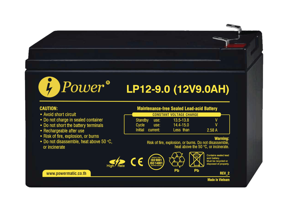 แบตเตอรี่แห้ง CLEANLINE IPOWER LP12-9 (12V 9.0AH)
