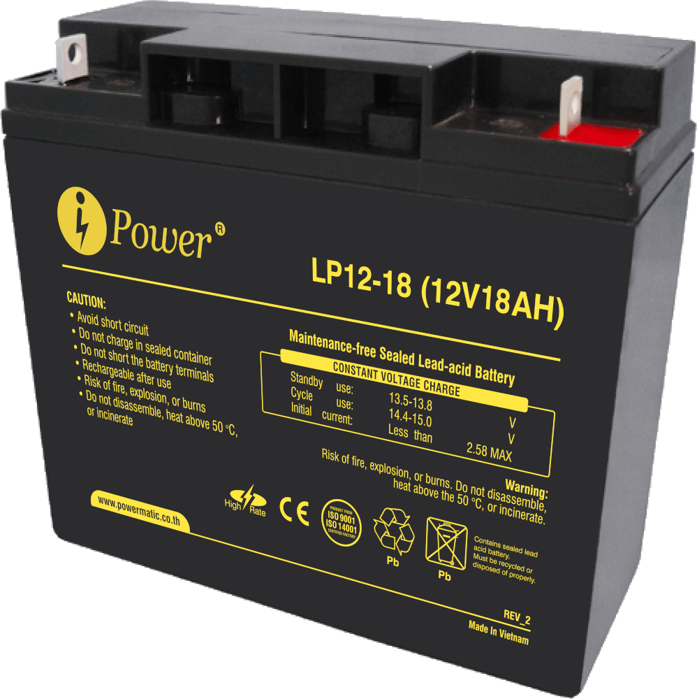 แบตเตอรี่แห้ง IPOWER LP12-18 (12V 18AH)