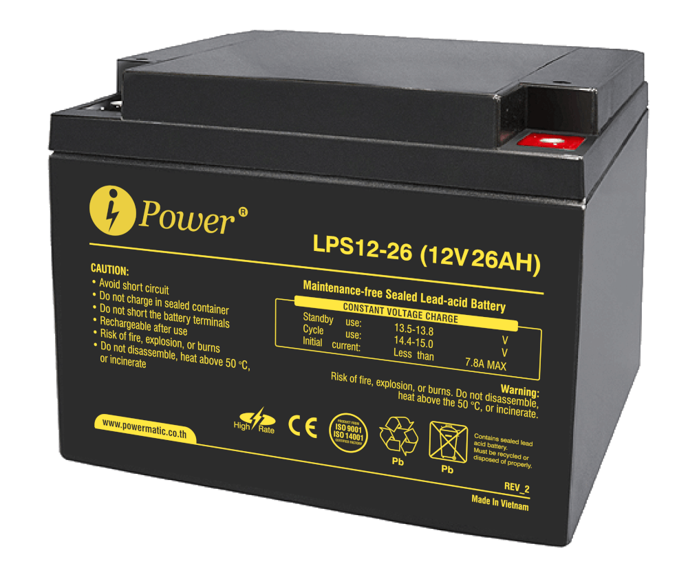แบตเตอรี่แห้ง IPOWER LPS12-26 (12V 26AH)