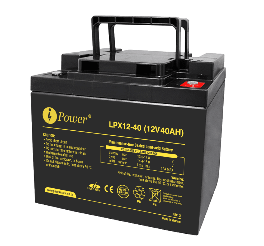 แบตเตอรี่แห้ง IPOWER LPX12-40 (12V 40AH)