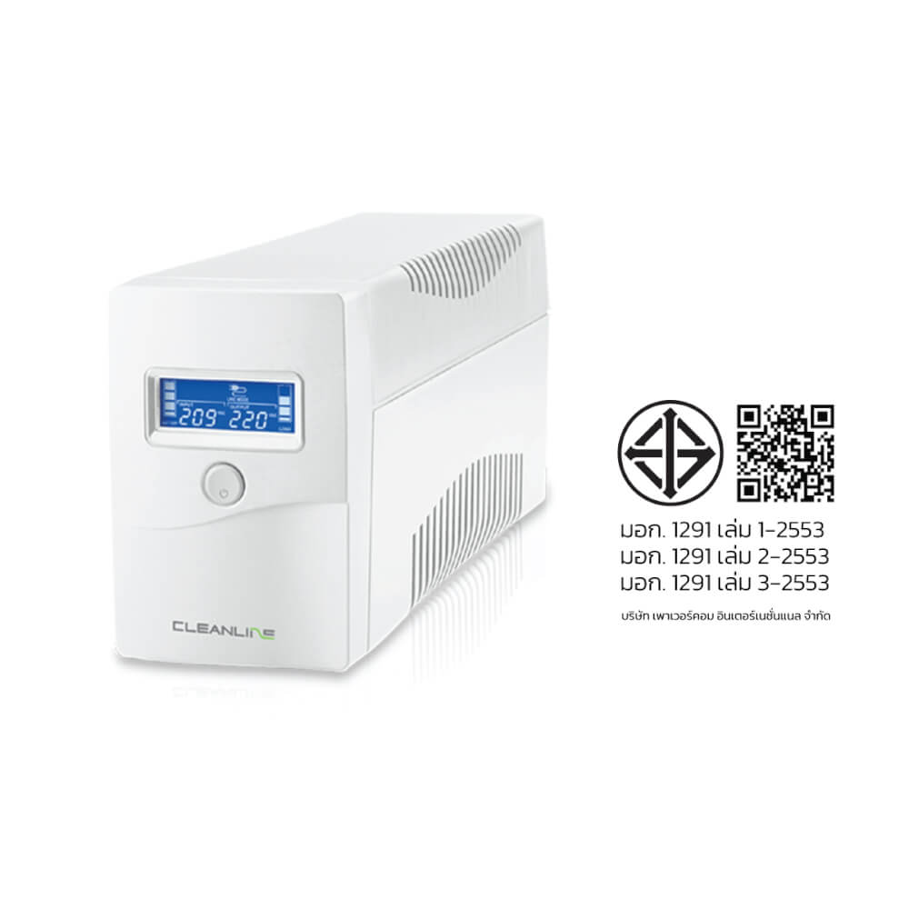 เครื่องสำรองไฟฟ้า CLEANLINE UPS รุ่น D-1000I 1000VA/550W