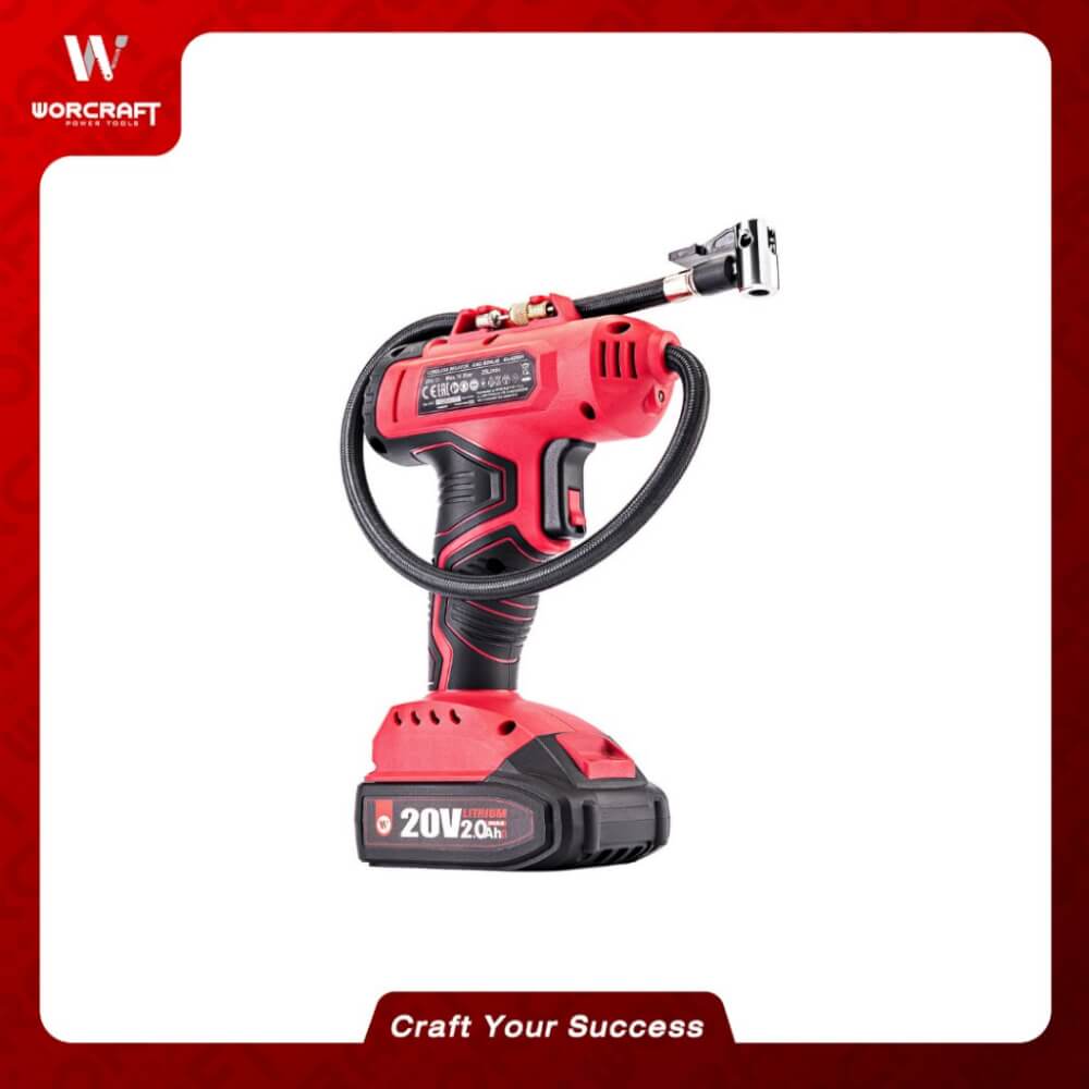 เครื่องสูบลมไร้สาย WORCRAFT รุ่น CAC-S20LIG 20 โวลต์ (พร้อมแบตเตอรี่และแท่นชาร์จ)