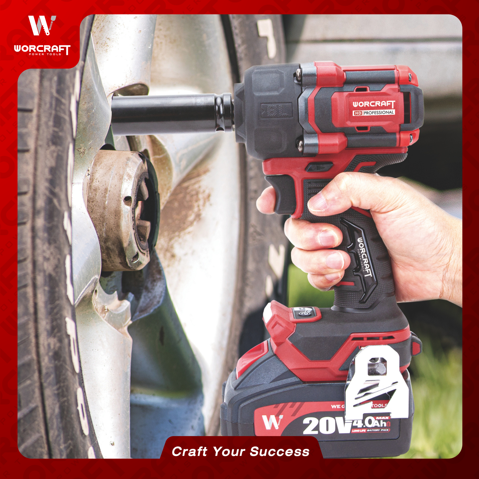 บล็อกกระแทกไร้สาย WORCRAFT รุ่น CIW-S20LIBM-750 (พร้อมแบตเตอรี่และแท่นชาร์จ)