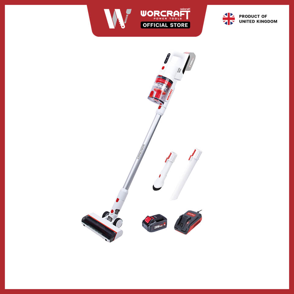 เครื่องดูดฝุ่นไร้สายแบบด้าม WORCRAFT รุ่น CPVC-S20LIBM (พร้อมแบตเตอรี่และแท่นชาร์จ)