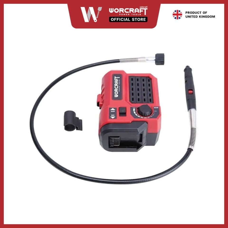 เครื่องเจียร์ไร้สาย WORCRAFT รุ่น CEMG-S20LI ขนาดเล็ก แบบสายอ่อน 20V (พร้อมแบตเตอรี่และแท่นชาร์จ)