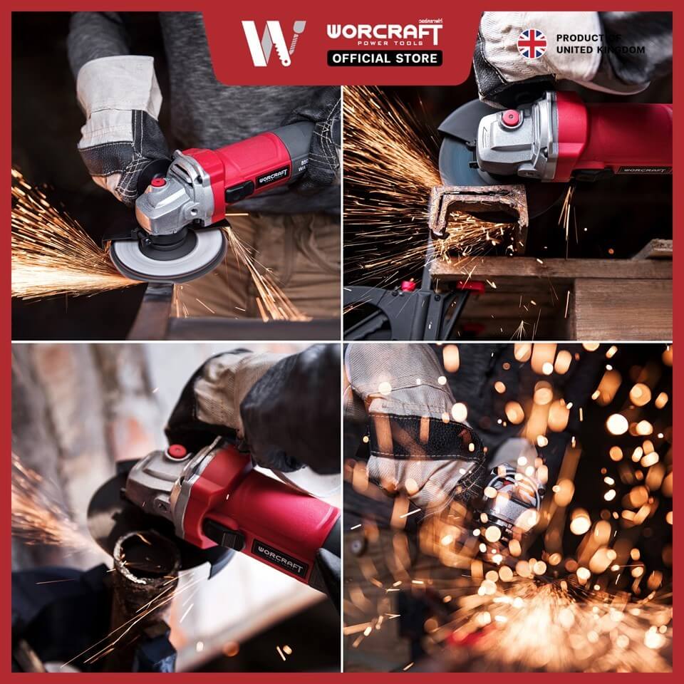 เครื่องเจียร WORCRAFT รุ่น AG08-100P 4 นิ้ว 850 วัตต์