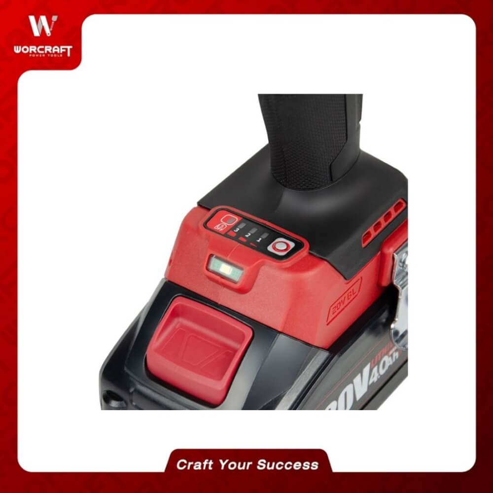 บล็อกกระแทกไร้สาย 850 นิวตัน (พร้อมแบตเตอรี่และแท่นชาร์จ) WORCRAFT รุ่น XCUBE006