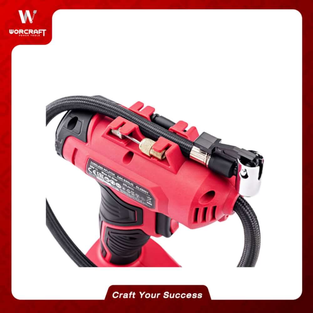 เครื่องสูบลมไร้สาย WORCRAFT รุ่น CAC-S20LIG 20 โวลต์ (พร้อมแบตเตอรี่และแท่นชาร์จ)