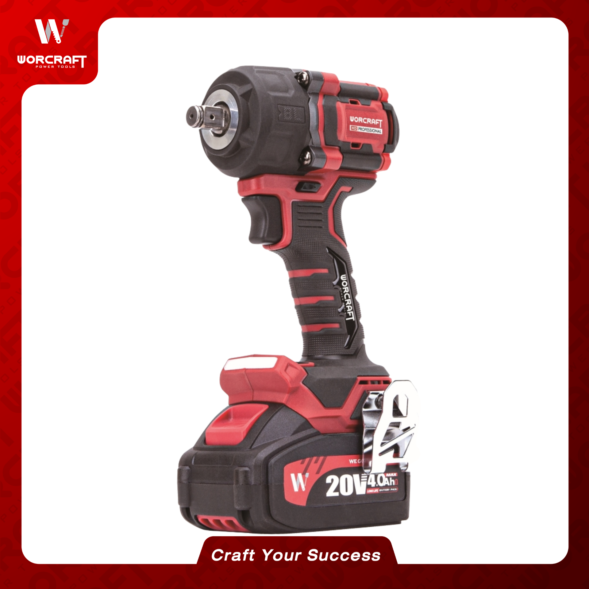 บล็อกกระแทกไร้สาย WORCRAFT รุ่น CIW-S20LIBM-750 (พร้อมแบตเตอรี่และแท่นชาร์จ)