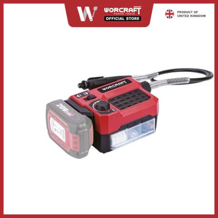 เครื่องเจียร์ไร้สาย WORCRAFT รุ่น CEMG-S20LI ขนาดเล็ก แบบสายอ่อน 20V (พร้อมแบตเตอรี่และแท่นชาร์จ)_1