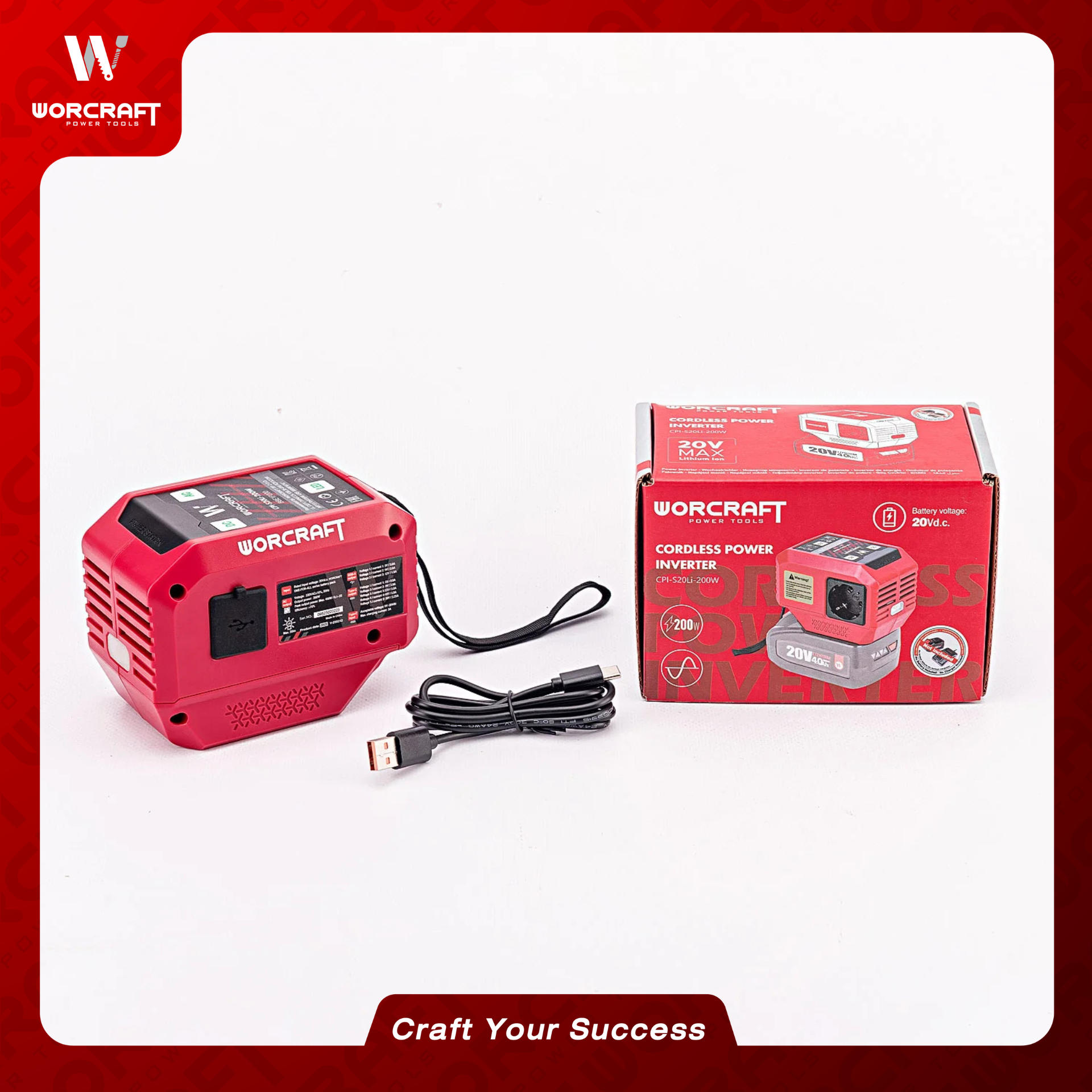 อะแดปเตอร์แปลงไฟไร้สาย WORCRAFT รุ่น CPI-S20LI-200W (พร้อมแบตเตอรี่และแท่นชาร์จ)_3