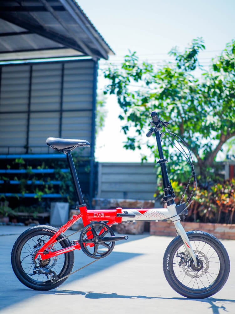 จักรยานพับได้ RICHTER EVO วงล้อ 16 นิ้ว สีขาวแดง