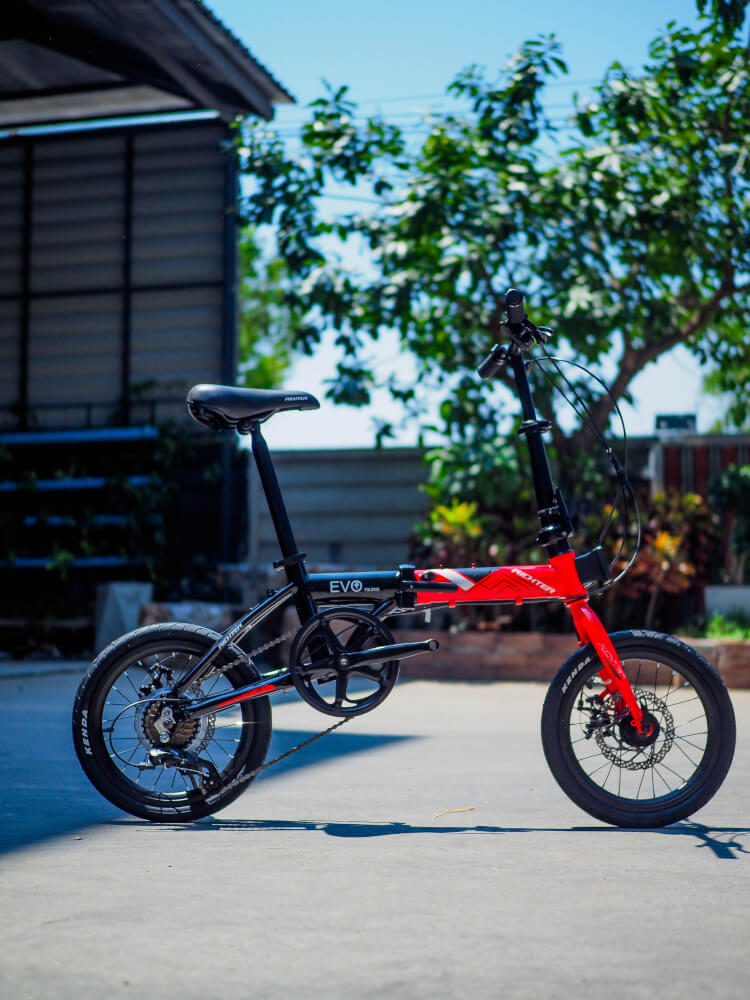 จักรยานพับได้ RICHTER EVO วงล้อ 16 นิ้ว สีแดงดำ