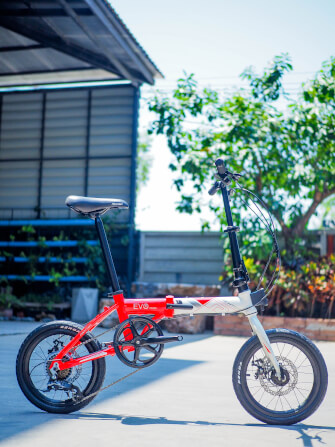 จักรยานพับได้ RICHTER EVO วงล้อ 16 นิ้ว สีขาวแดง_2
