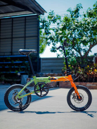 จักรยานพับได้ RICHTER EVO วงล้อ 16 นิ้ว สีส้มเขียว_2