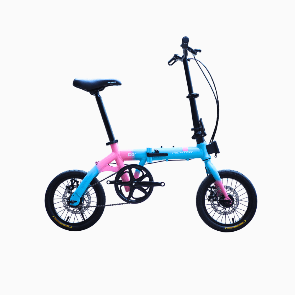 จักรยานพับได้ RICHTER CO2 14 นิ้ว สีชมพูฟ้า_1