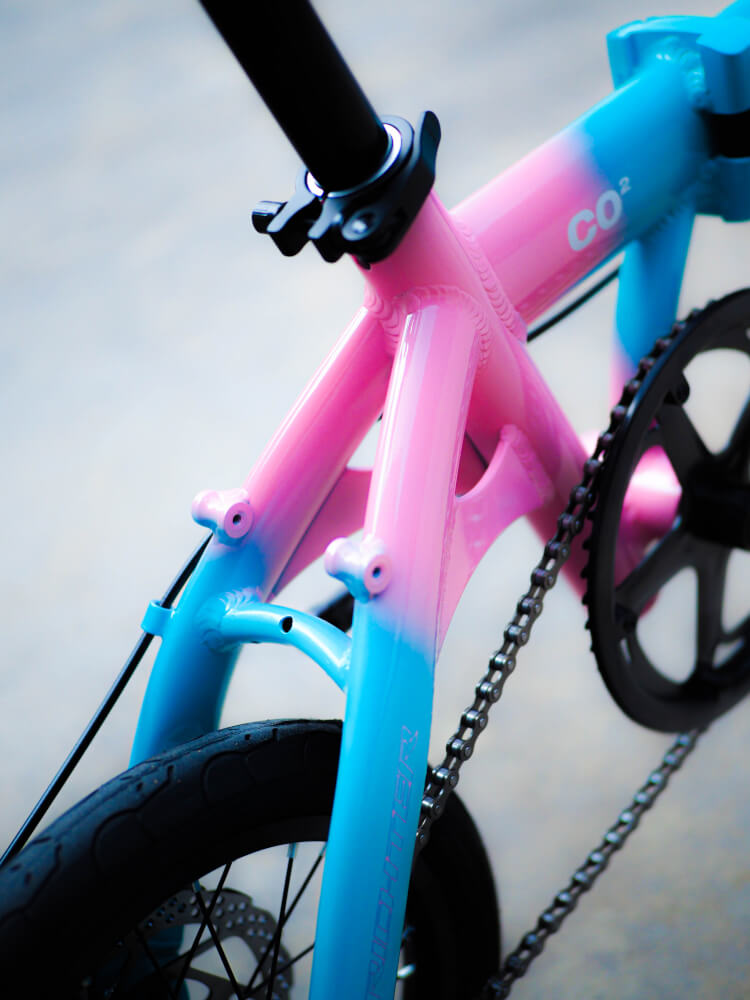 จักรยานพับได้ RICHTER CO2 14 นิ้ว สีชมพูฟ้า_4