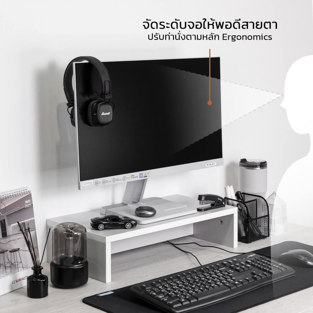 ชั้นวางจอคอม FURNIX รุ่น LINEA ไซส์ S ขนาด 50*25*12 CM สีไลท์โอ๊ค