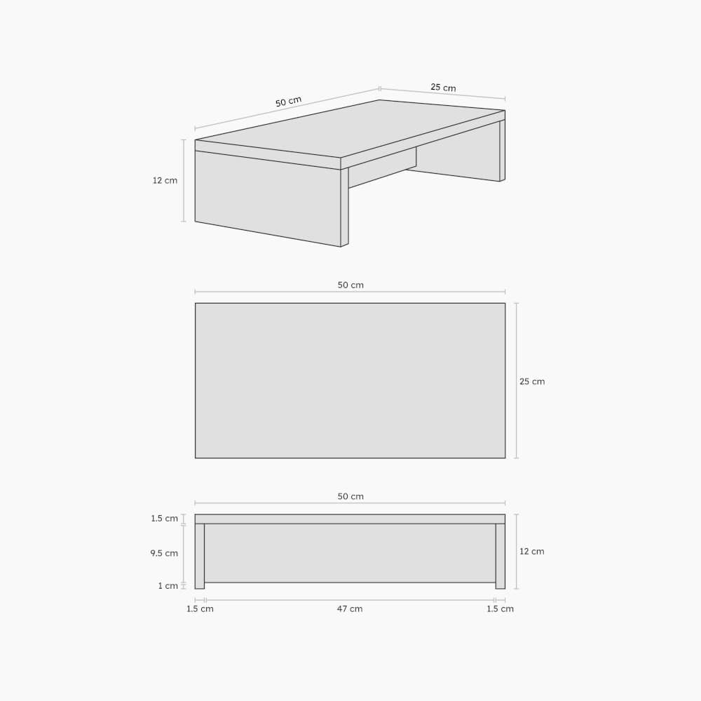 ชั้นวางจอคอม FURNIX รุ่น LINEA ไซส์ S ขนาด 50*25*12 CM สีไลท์โอ๊ค