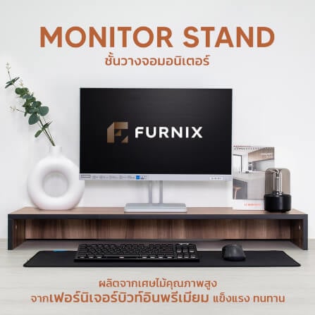 ชั้นวางจอคอม FURNIX รุ่น LINEA  ไซส์ M ขนาด 100*30*12 CM สีดำ_7