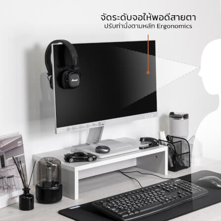 ชั้นวางจอคอม FURNIX รุ่น LINEA ไซส์ S ขนาด 50*25*12 CM สีไลท์โอ๊ค_1