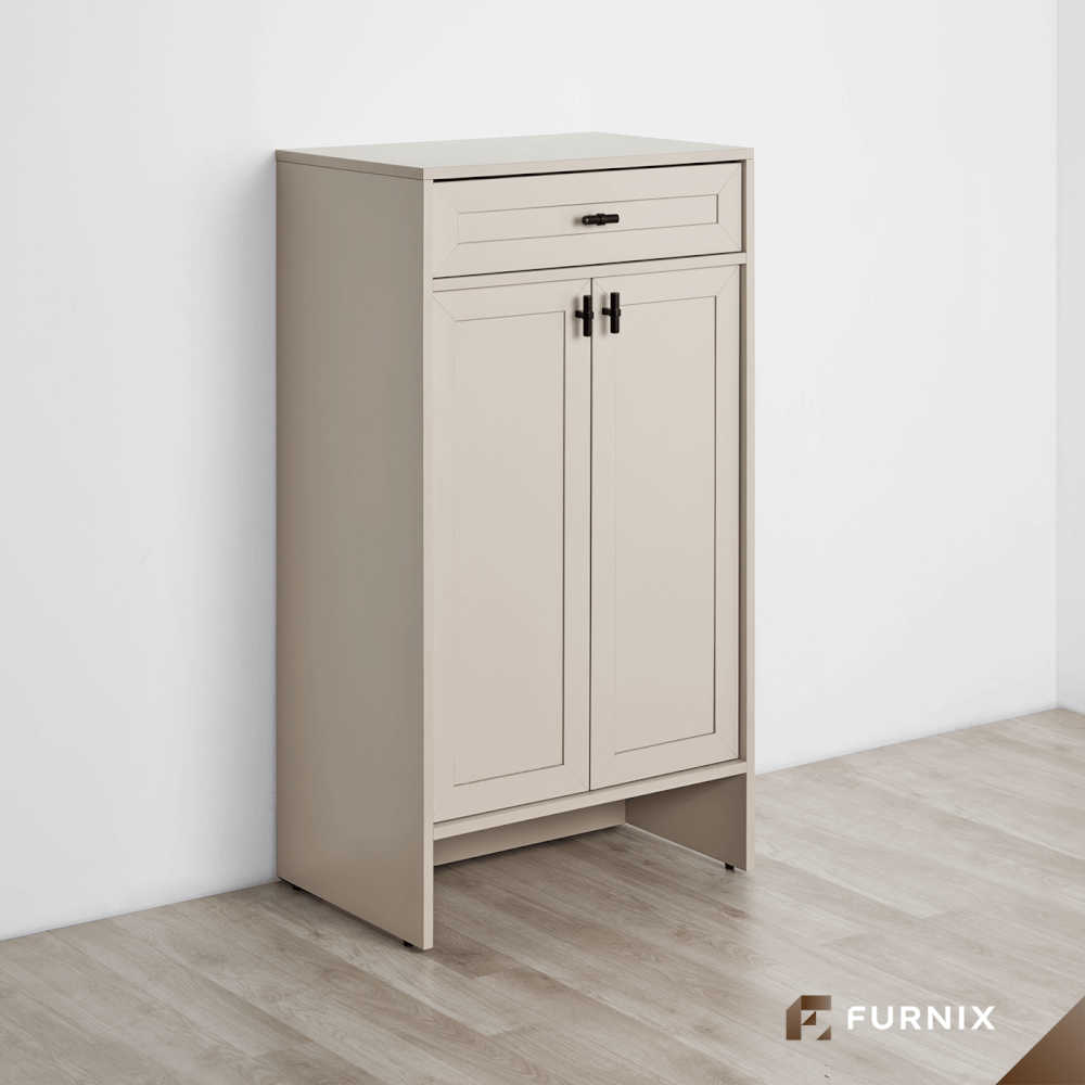 ตู้รองเท้า FURNIX รุ่น SERENE ขนาด 60*40*110 CM สีเบจ_1
