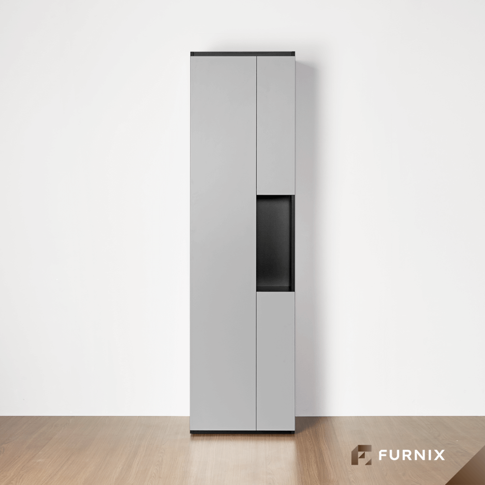 ตู้สูง FURNIX รุ่น VELOCE โมเดล A ขนาด 60*40*220 CM สีเทาและดำ