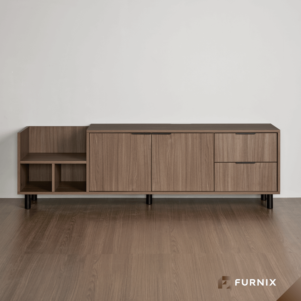 ตู้วางทีวี FURNIX รุ่น HINOKI ขนาด 163*40*50 CM สี DARK OAK_1