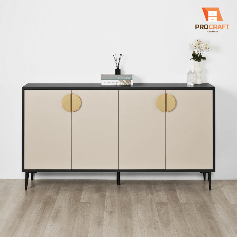 ตู้เก็บของ PROCRAFT รุ่น MONOLIT โมเดล C11 ขนาด 160*40*85 CM สีเบจและดำ