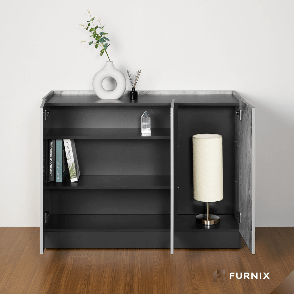 ตู้เก็บของ FURNIX รุ่น VELOCE ขนาด 120*45*90 CM สีหินอ่อนและกราไฟต์_2