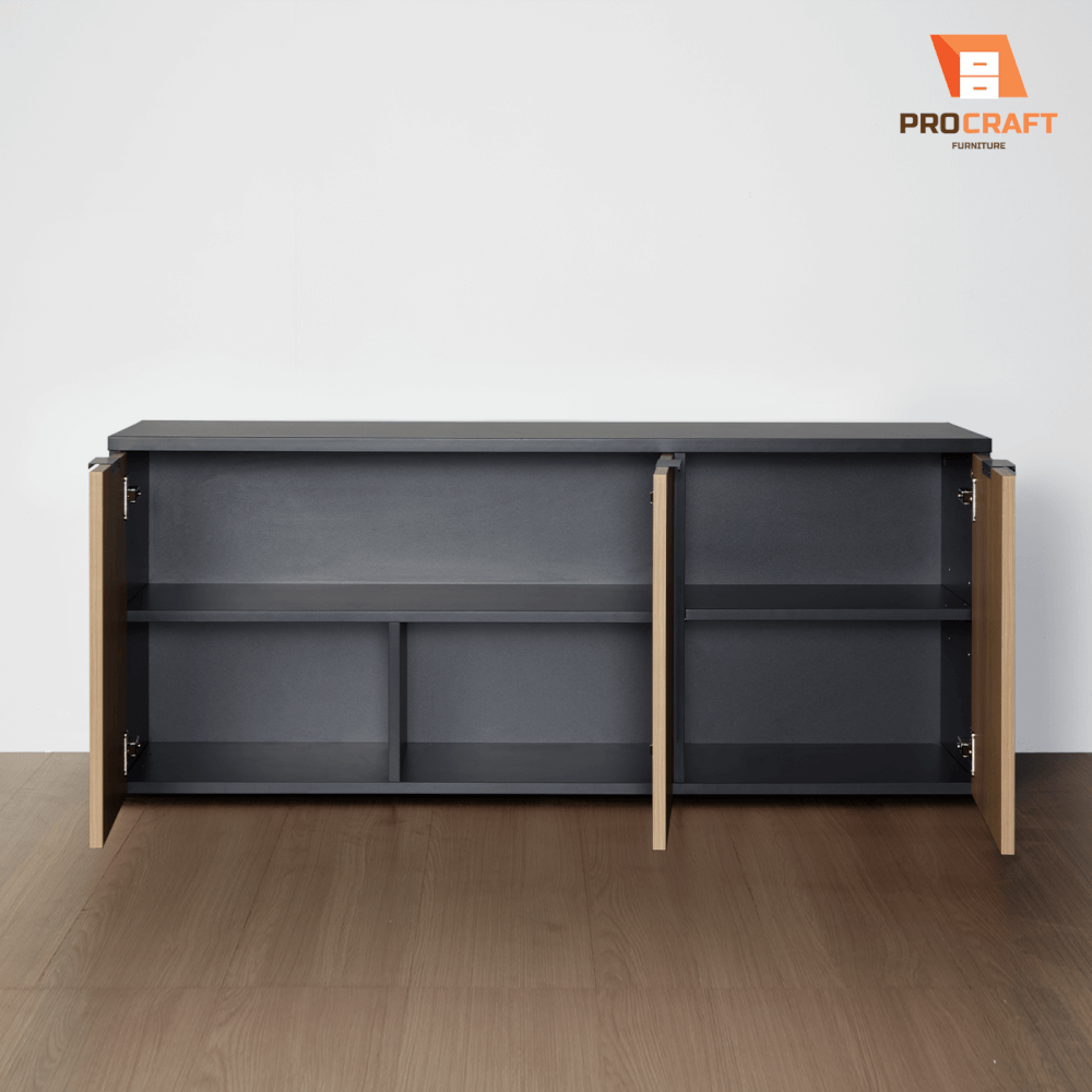 ตู้เก็บของ PROCRAFT รุ่น MASON โมเดล CO6 ขนาด 120*40*50 CM สีดำและลายไม้